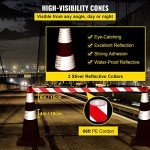 VEVOR Safety, 28 in/73 cm Height, 12 PCS PVC Orange Cone with 2 Reflective Collars and Weighted Base, Used for Traffic Control, Driveway Road Parking and School Improvement, RED