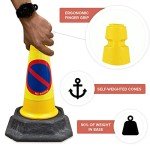Street Solutions - PACK OF 12 18" NO WAITING Cones (460mm) Self Weighted Premium Quality - Strong and Durable Self Weighted Safety Cone with very low center of gravity