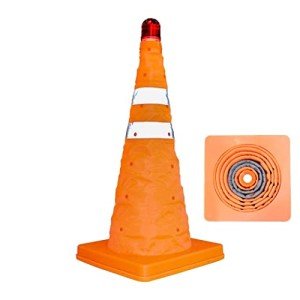 50CM Foldable Traffic Cone - Orange | Reflective Collapsible Safety Cone | Portable Warning Cone for Roadside Emergencies and Parking (1)