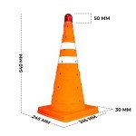 50CM Foldable Traffic Cone - Orange | Reflective Collapsible Safety Cone | Portable Warning Cone for Roadside Emergencies and Parking (1)