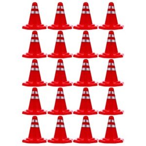 NUOBESTY 50Pcs Mini Traffic Cones Plastic Road Cone Sport Training Cone for Sand Play Safety Road Parking Cones Construction Cones (Random Style)