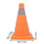 banapoy Traffic Cone, 11.8inch Collapsible Reflective Safety Cone Orange Cone, Foldable Parking Cone for Driver Training Practice, Road Safety, Mini Construction Cone, Car Safety Equipment