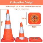 4pcs Collapsible Traffic Cones 28inch Road Parking Cones Safety Construction Cones Warning Emergency