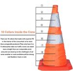 4pcs Collapsible Traffic Cones 28inch Road Parking Cones Safety Construction Cones Warning Emergency