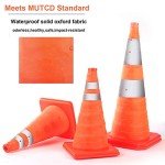4pcs Collapsible Traffic Cones 28inch Road Parking Cones Safety Construction Cones Warning Emergency