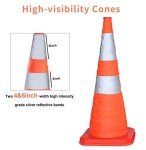 4pcs Collapsible Traffic Cones 28inch Road Parking Cones Safety Construction Cones Warning Emergency