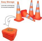 4pcs Collapsible Traffic Cones 28inch Road Parking Cones Safety Construction Cones Warning Emergency
