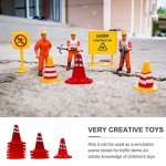 NUOBESTY 50Pcs Mini Traffic Cones Plastic Road Cone Sport Training Cone for Sand Play Safety Road Parking Cones Construction Cones (Random Style)