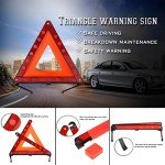 DEDC 3 Pack Warning Triangle with Storage Case, Foldable Safety Triangle, Triple Warning Kit, Warning Triangle Reflector Roadside Hazard Sign Triangle Symbol for Emergency