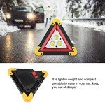 Sonew Safety Triangle Warning Sign, 30W Multifunction Car Breakdown Emergency Triangle Stop Sign, with Red LED Warning Light, Light and Compact