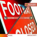 Flood 750mm Triangle Road Sign 554 - Plastic Temporary Road Street Traffic Safety Sign for Road and Street Works - Freestanding with Reflective Sign Face