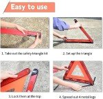 DEDC 3 Pack Warning Triangle with Storage Case, Foldable Safety Triangle, Triple Warning Kit, Warning Triangle Reflector Roadside Hazard Sign Triangle Symbol for Emergency