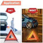 DEDC 3 Pack Warning Triangle with Storage Case, Foldable Safety Triangle, Triple Warning Kit, Warning Triangle Reflector Roadside Hazard Sign Triangle Symbol for Emergency