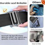 Car Seat Belt Clips Adjuster Seatbelt Universal All Auto Models, Metal Seat Belt Clip,Car Metal Seatbelt Clip, Locking Clip Safety Seat Belt Shoulder Stopper Buckle for Adults, Kids, Man (BLACK)