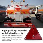Woola 2 Pack Red Rear Reflectors Triangle Reflective for Gate Posts Safety Reflectors Screw on for Trailer Motorcycle Caravan Truck Boat