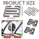 Car Seat Belt Clips Adjuster Seatbelt Universal All Auto Models, Metal Seat Belt Clip,Car Metal Seatbelt Clip, Locking Clip Safety Seat Belt Shoulder Stopper Buckle for Adults, Kids, Man (BLACK)
