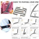 Car Seat Belt Clips Adjuster Seatbelt Universal All Auto Models, Metal Seat Belt Clip,Car Metal Seatbelt Clip, Locking Clip Safety Seat Belt Shoulder Stopper Buckle for Adults, Kids, Man (BLACK)