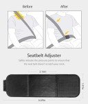 Car Seat Belt Adjuster, 4 Pack Premium PU Leather Seatbelt Clip for Vehicle Automobile Comfort Universal Shoulder Neck Strap Positioner for Adults (Black)