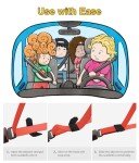 Car Seat Belt Adjuster, 4 Pack Premium PU Leather Seatbelt Clip for Vehicle Automobile Comfort Universal Shoulder Neck Strap Positioner for Adults (Black)