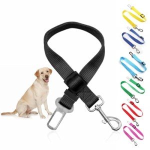Dog Seat Belt Heavy Duty Pet Car Seat Belt Dog Harness Adjustable Safety Lead Cat Vehicle Travelling Seatbelt Car Restraint Attachment Leash Clip For Dogs Travel Accessories Assorted Colours (1Pc)