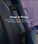 Car Seat Belt Adjuster, 4 Pack Premium PU Leather Seatbelt Clip for Vehicle Automobile Comfort Universal Shoulder Neck Strap Positioner for Adults (Black)