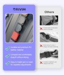 Car Seat Belt Adjuster, 4 Pack Premium PU Leather Seatbelt Clip for Vehicle Automobile Comfort Universal Shoulder Neck Strap Positioner for Adults (Black)