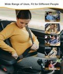 Car Seat Belt Adjuster, 4 Pack Premium PU Leather Seatbelt Clip for Vehicle Automobile Comfort Universal Shoulder Neck Strap Positioner for Adults (Black)