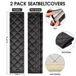MIKAFEN Seat Belt Comfort Harness Pads - Car Seat belt Comfort Pads x 2 Hook And Loop Strap - Travel Cushion Seat Belt Covers (Black)