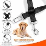 Dog Seat Belt Heavy Duty Pet Car Seat Belt Dog Harness Adjustable Safety Lead Cat Vehicle Travelling Seatbelt Car Restraint Attachment Leash Clip For Dogs Travel Accessories Assorted Colours (1Pc)