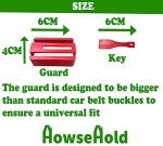 HowseHold Seat Belt Buckle Guard Cover 2 Pack & 4 Release Keys | Universal Fit, Prevents Kids & Disabled Passengers Unbuckling Seat Belts (2x Red Buckle Guards) Sea Belt Lock