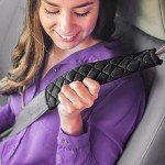 MIKAFEN Seat Belt Comfort Harness Pads - Car Seat belt Comfort Pads x 2 Hook And Loop Strap - Travel Cushion Seat Belt Covers (Black)