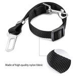 Dog Seat Belt for dogs in Car - Adjustable Dog Car Seat Belts -Harness Dog Seatbelt Safety Lead Dog Vehicle Travelling Leash -Adjustable Safety Seat Belt For Dog Cat and Pets (MAIN) (BLACK)