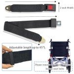 Wheelchair Seat Belt for Elderly & Disabled - Electric Scooters Replacement Band Accessory, Adjustable up to 45"L