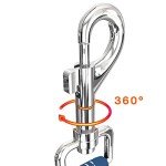 Comfortable Dog Seat Belt Harness for Car - 2-in-1 Leash and Restraint Secures to Headrest. Adjustable Bungee, Strong, Durable, 360 Degree Swivel Attach Won't Twist, Reflective, Easy to Use (Blue)