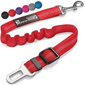 Dog Seat Belt for Car - Adjustable Dog Car Safety Harness, Elastic Anti shock Dog Seat Belt. (Red)