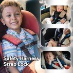 Realjoy 2 Pack Anti Escape Car Seat Strap, Car Safety Seat Strap Belt Buckle, Child Anti Escape Harness Chest Clip for Baby and Kids, Prevent Children Taking Their Arms Out of The Straps