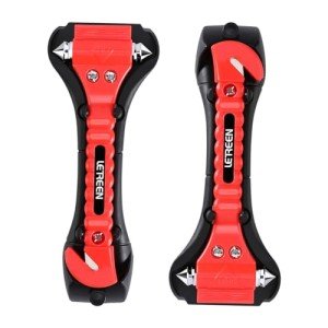 LETREEN 2 Pack Car Emergency Escape Window Break Hammer Safety Seat Belt Cutter Tool, Car Safety Hammer with Sharp Seat Belt Cutter, Double-Ended Car Escape Life-Saving Hammer Tool