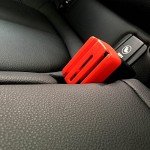 Ganen Car Belt Lock Buckle Guard Prevent Children And kids Opening The Seatbelt Securing the car seat Beltlock Send Keychainn (Red)