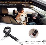 Navani Dog Seat Belts for Cars UK - Adjustable Headrest Dog Car Seat Belt with Harness Clip - Elastic Lead with Bungee Buffer Dog Car Harness - Essential Dog Car Accessories for Traveling Pets - 2psc