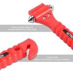 LETREEN 2 Pack Car Emergency Escape Window Break Hammer Safety Seat Belt Cutter Tool, Car Safety Hammer with Sharp Seat Belt Cutter, Double-Ended Car Escape Life-Saving Hammer Tool