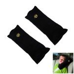 MHwan Seat Belt Pads, 2 Pcs Super Soft Skin-Friendly and Comfortable Seatbelt Covers Kids and Adults, Head and Neck Support, Seatbelt pad That Doubles as a Sleeping Pillow (Black, Black)
