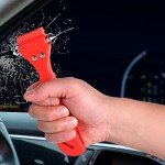 LETREEN 2 Pack Car Emergency Escape Window Break Hammer Safety Seat Belt Cutter Tool, Car Safety Hammer with Sharp Seat Belt Cutter, Double-Ended Car Escape Life-Saving Hammer Tool