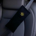 MHwan Seat Belt Pads, 2 Pcs Super Soft Skin-Friendly and Comfortable Seatbelt Covers Kids and Adults, Head and Neck Support, Seatbelt pad That Doubles as a Sleeping Pillow (Black, Black)
