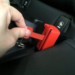 Ganen Car Belt Lock Buckle Guard Prevent Children And kids Opening The Seatbelt Securing the car seat Beltlock Send Keychainn (Red)