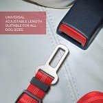 Dog Seat Belt for Car - Adjustable Dog Car Safety Harness, Elastic Anti shock Dog Seat Belt. (Red)