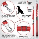 Dog Seat Belt for Car - Adjustable Dog Car Safety Harness, Elastic Anti shock Dog Seat Belt. (Red)