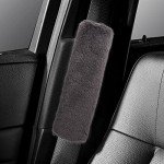 2 Pack Seat Belt Pads, Seatbelt Strap Cover Soft Faux Big Rabbit Fur Car Seat Belt Covers Comfort Car Harness Pads Protect Shoulder Neck Padding for Kids, Adults(Gray)