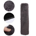 2 Pack Seat Belt Pads, Seatbelt Strap Cover Soft Faux Big Rabbit Fur Car Seat Belt Covers Comfort Car Harness Pads Protect Shoulder Neck Padding for Kids, Adults(Gray)