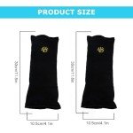 MHwan Seat Belt Pads, 2 Pcs Super Soft Skin-Friendly and Comfortable Seatbelt Covers Kids and Adults, Head and Neck Support, Seatbelt pad That Doubles as a Sleeping Pillow (Black, Black)