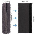 2 Pack Seat Belt Pads, Seatbelt Strap Cover Soft Faux Big Rabbit Fur Car Seat Belt Covers Comfort Car Harness Pads Protect Shoulder Neck Padding for Kids, Adults(Gray)